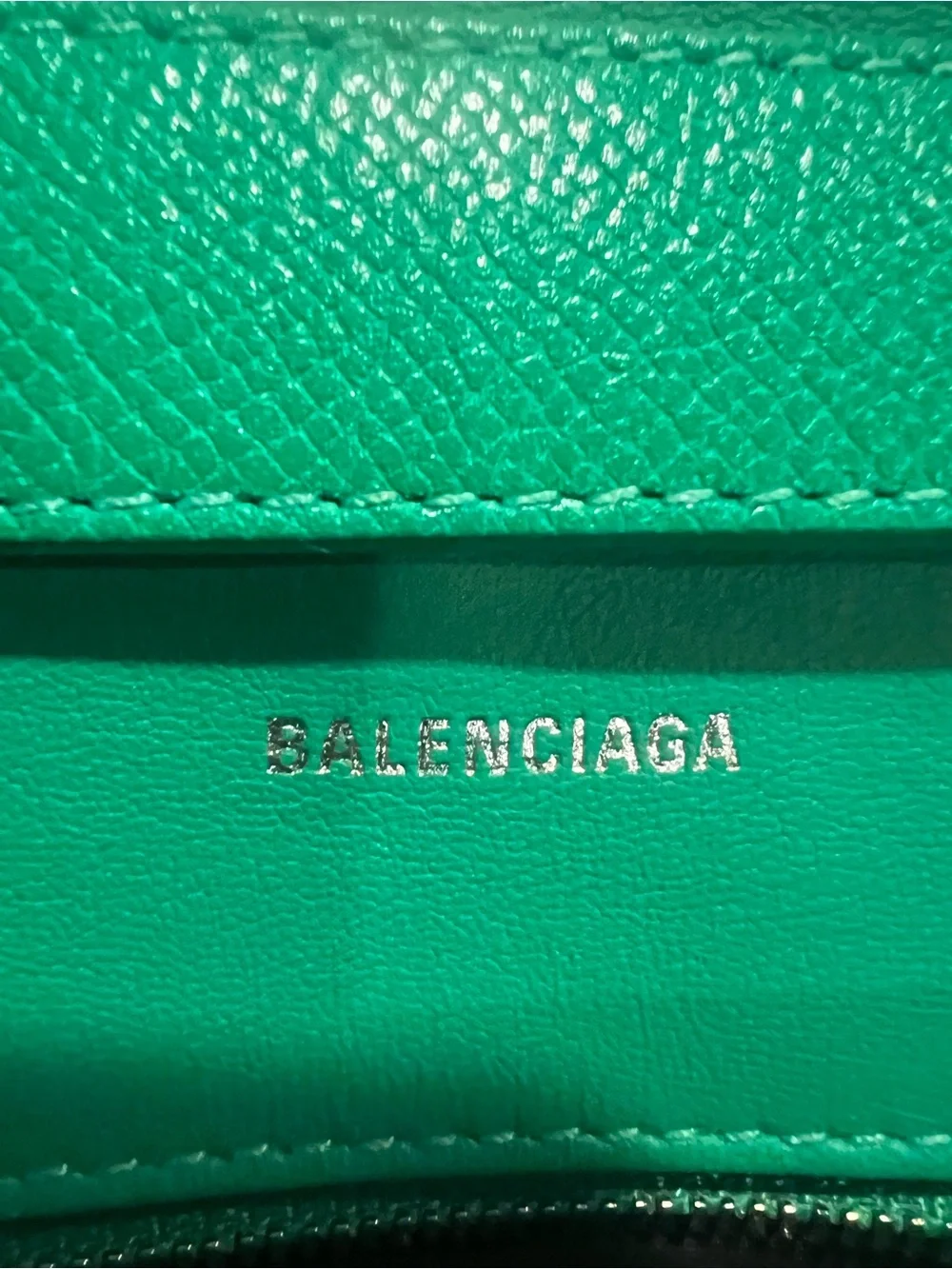 Balenciaga Emerald Green Leather 'B' Logo Crossbody Bag